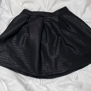 Black Textured Scuba Skirt